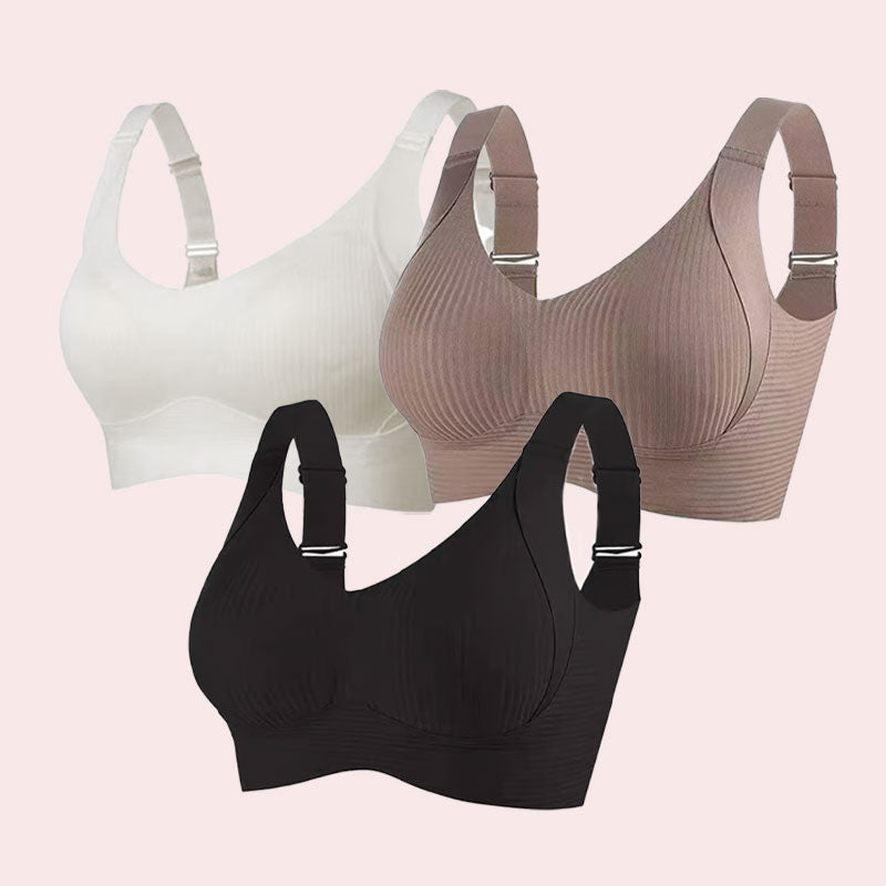 šBuy 1, get 3 packsš„Ribbed knit bra with adjustable straps for women