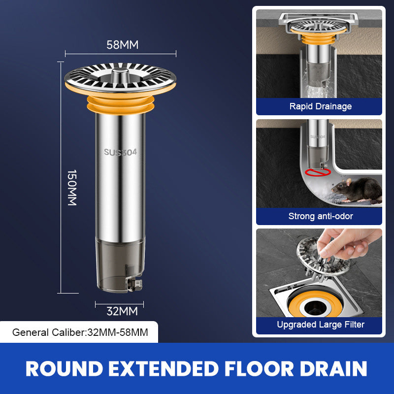 Bathroom Round Extended Floor Drain