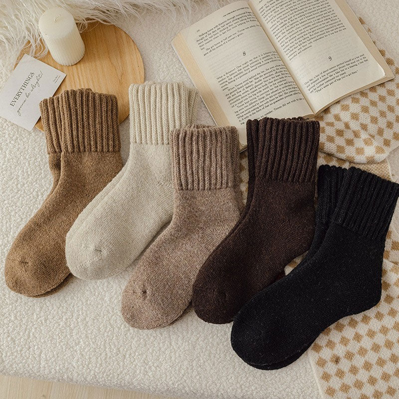 𧦠5 pairs of wool socks for women β Warm medium-sized socks