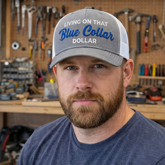 🔥LAST DAY 57% OFF-🛠️🧢Blue Collar Dollar Trucker Hat – Proud Workwear Cap
