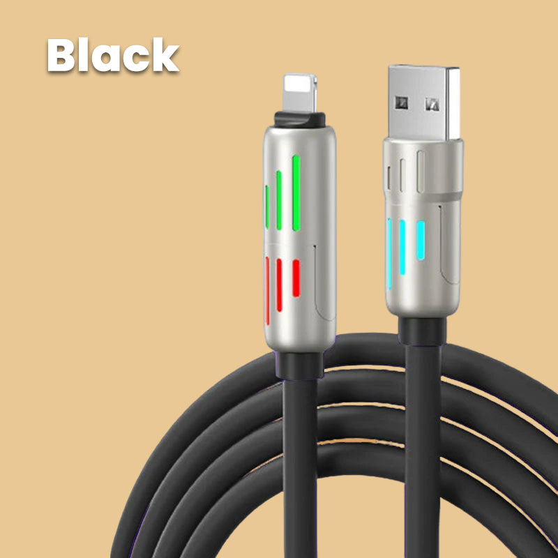 2025 new 240w 4-in-1 fast charging seven-color breathing light data cable