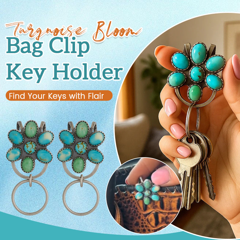 ๐ผ Turquoise Bloom Bag Clip Key Holder โ Find Your Keys with Flair