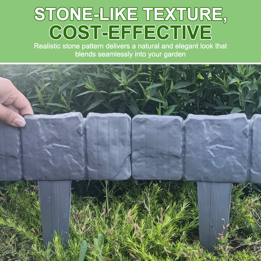 Stone-effect garden fence