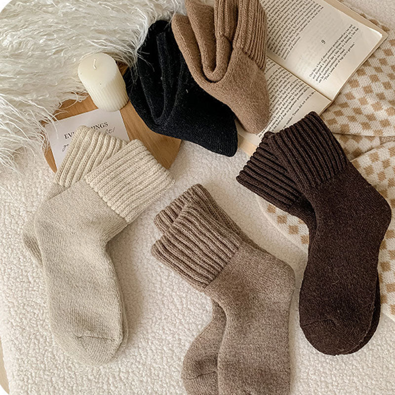 𧦠5 pairs of wool socks for women β Warm medium-sized socks