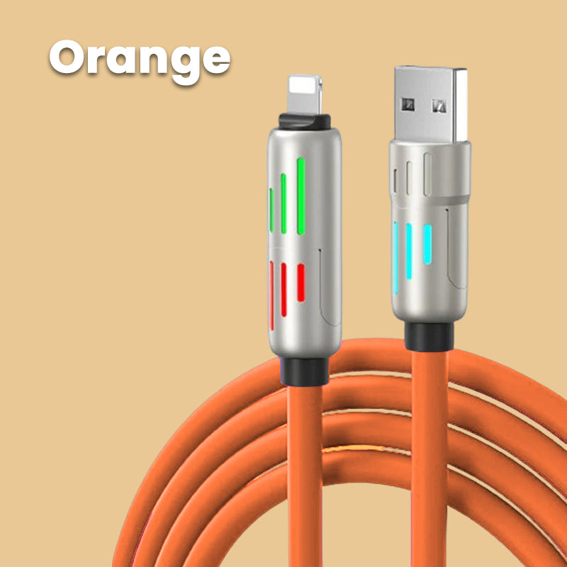 2025 new 240w 4-in-1 fast charging seven-color breathing light data cable