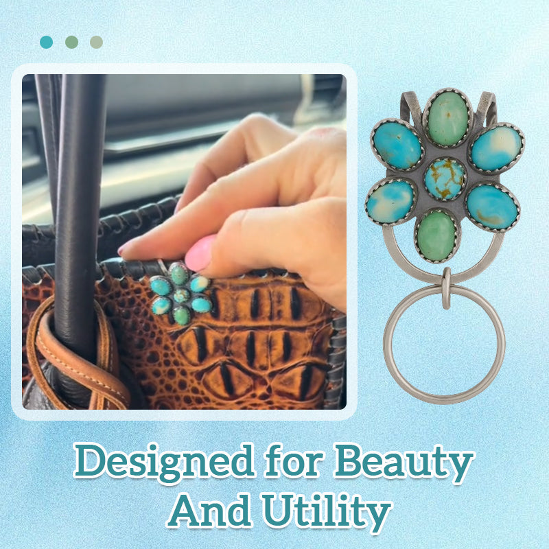 ๐ผ Turquoise Bloom Bag Clip Key Holder โ Find Your Keys with Flair