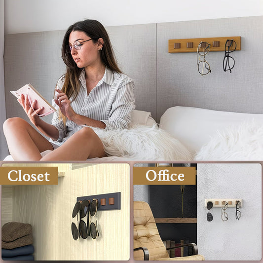 🕶️ Wooden Sunglasses Wall Holder
