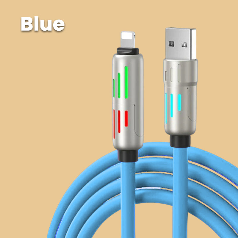2025 new 240w 4-in-1 fast charging seven-color breathing light data cable