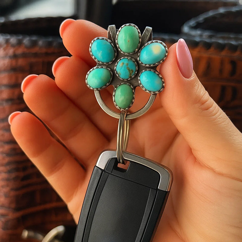 ๐ผ Turquoise Bloom Bag Clip Key Holder โ Find Your Keys with Flair