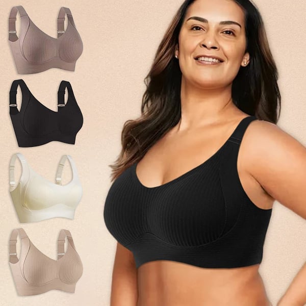 šBuy 1, get 3 packsš„Ribbed knit bra with adjustable straps for women