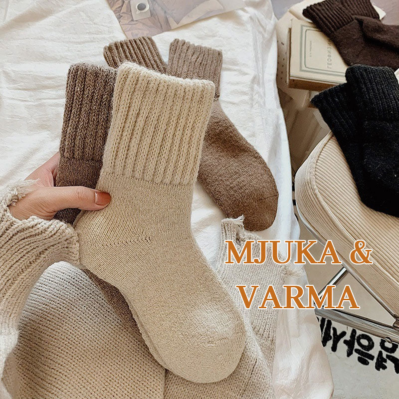 𧦠5 pairs of wool socks for women β Warm medium-sized socks