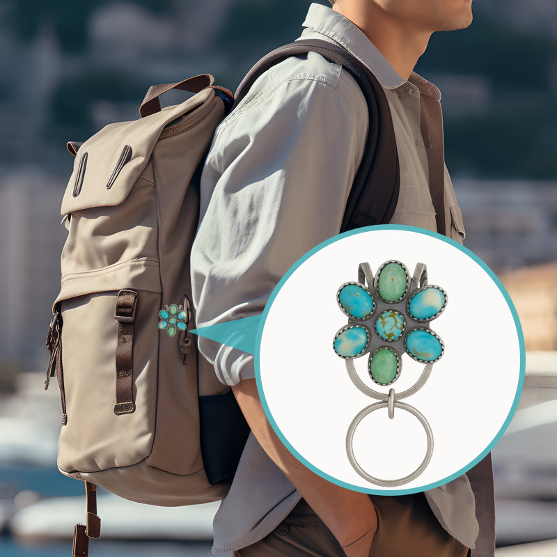 ๐ผ Turquoise Bloom Bag Clip Key Holder โ Find Your Keys with Flair