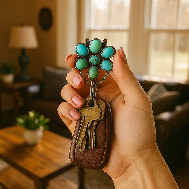 ๐ผ Turquoise Bloom Bag Clip Key Holder โ Find Your Keys with Flair