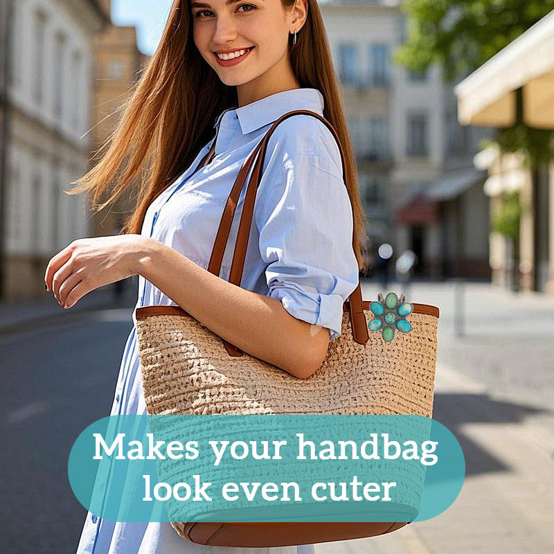 ๐ผ Turquoise Bloom Bag Clip Key Holder โ Find Your Keys with Flair