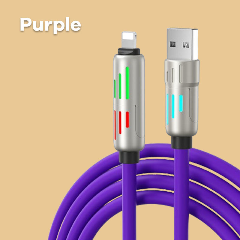 2025 new 240w 4-in-1 fast charging seven-color breathing light data cable