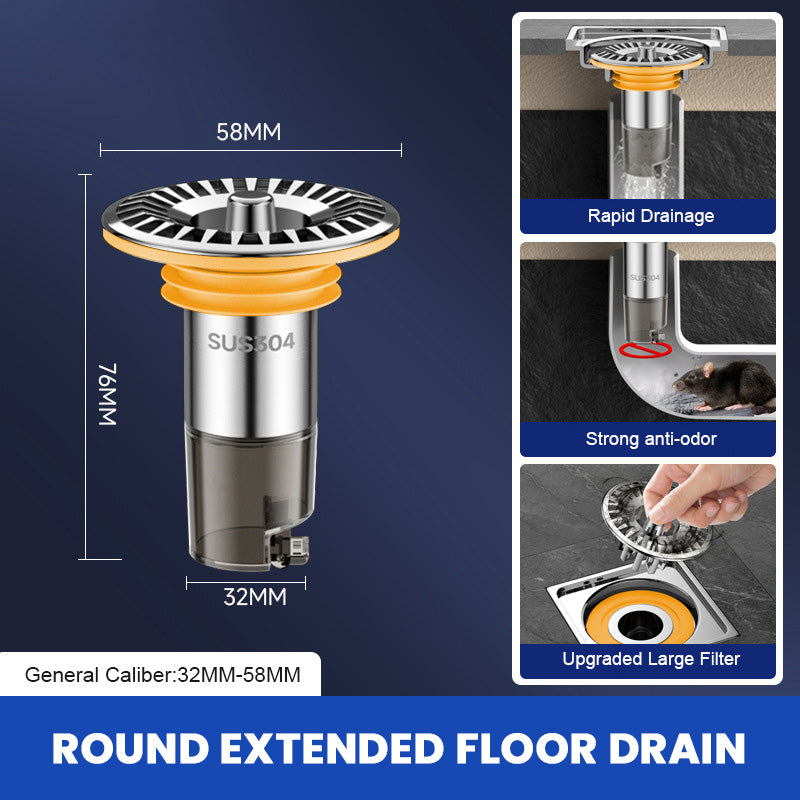 Bathroom Round Extended Floor Drain