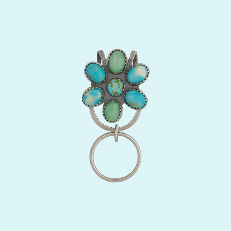 ๐ผ Turquoise Bloom Bag Clip Key Holder โ Find Your Keys with Flair
