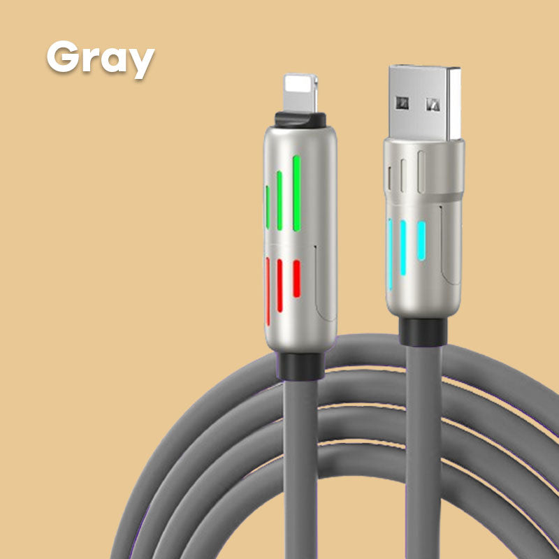 2025 new 240w 4-in-1 fast charging seven-color breathing light data cable
