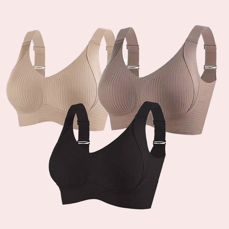 šBuy 1, get 3 packsš„Ribbed knit bra with adjustable straps for women