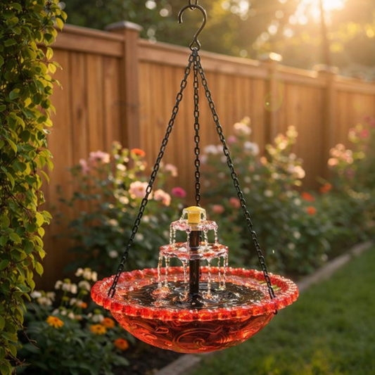 🔥🔥New Year 70% Off--Solar Cascade Hanging Bird Bath Fountain