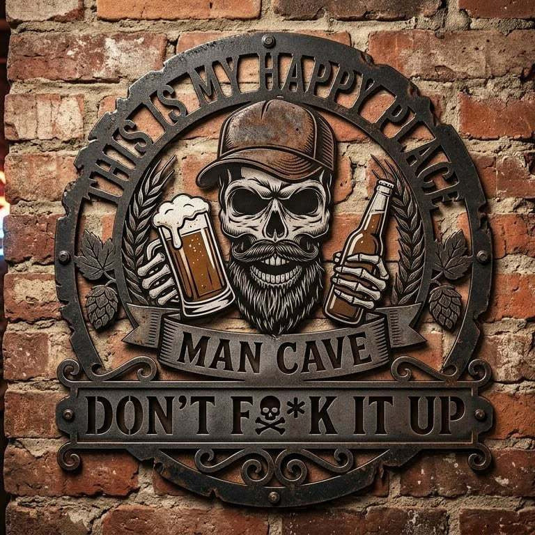 ๐๐บ"This Is My Happy Place" Funny Man Cave Decor