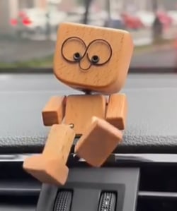 Charming Little Wooden Figure That Sways with 12 PCS Magnetic Expressions