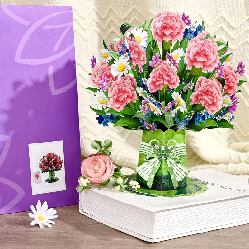 💐 3D Mother's Day Flower Pop-Up Car