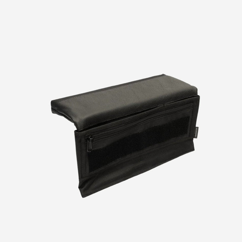 Multifunctional Car Door Armrest & Cup Holder with Storage Pouch - Soft Leather Elbow Support for Long Drives