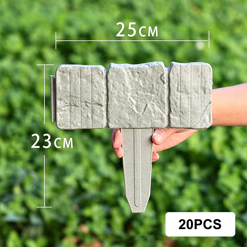 Stone-effect garden fence