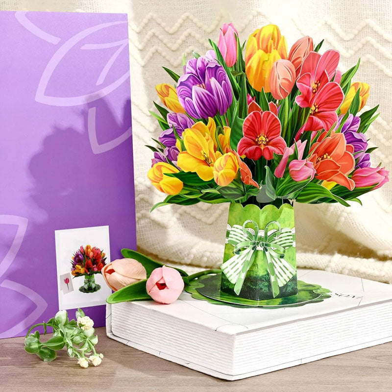 💐 3D Mother's Day Flower Pop-Up Car