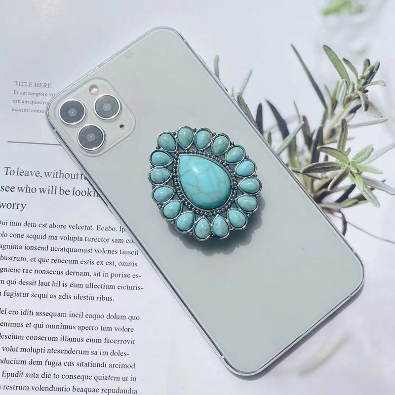 🌵 Desert Bloom Grip – Vintage Turquoise Pop Socket for Soulful Souls