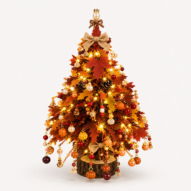 🎄DIY Beaded Tabletop Christmas Tree Craft Kit with LED Lights