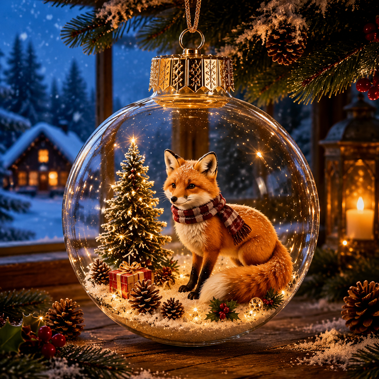 Animal Christmas Crystal Ball