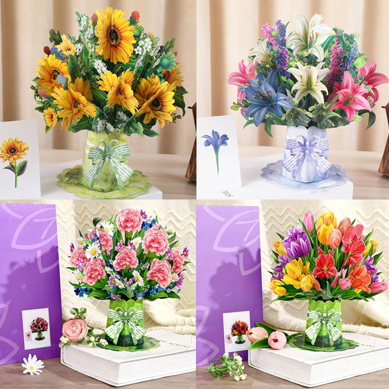 💐 3D Mother's Day Flower Pop-Up Car