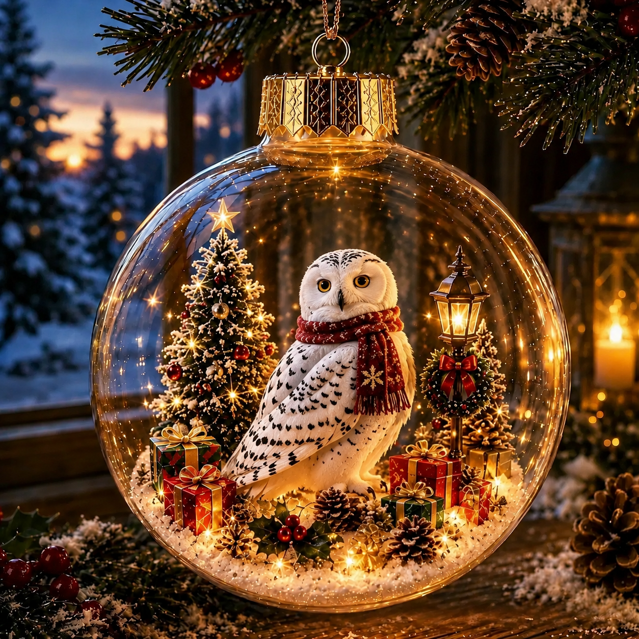 Animal Christmas Crystal Ball
