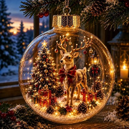 Animal Christmas Crystal Ball