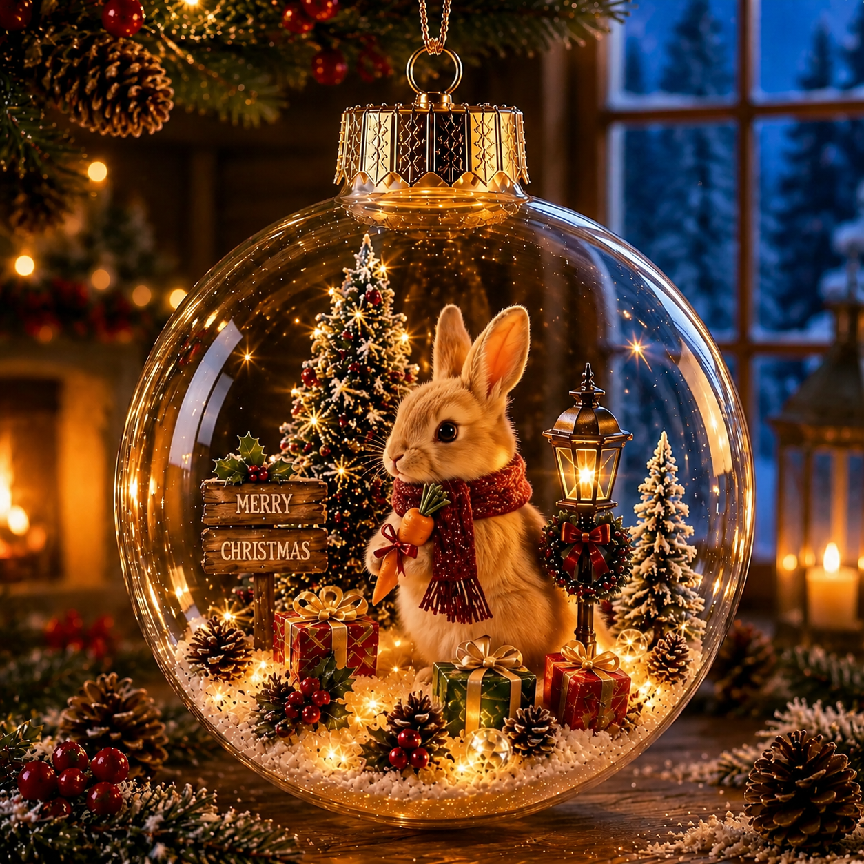 Animal Christmas Crystal Ball