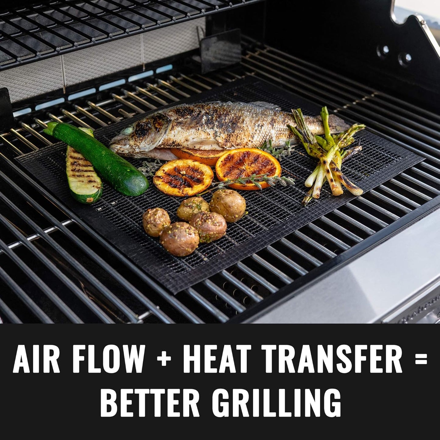 🏆50K+ SOLD! Almost Gone 🔥 Non-Stick Mesh Grill Mat 🍖 BBQ Made Easy