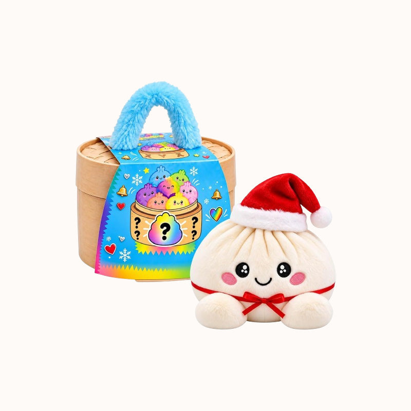 🎁Cute Plush Stuffed Dumpling Squishies with Steamer Box