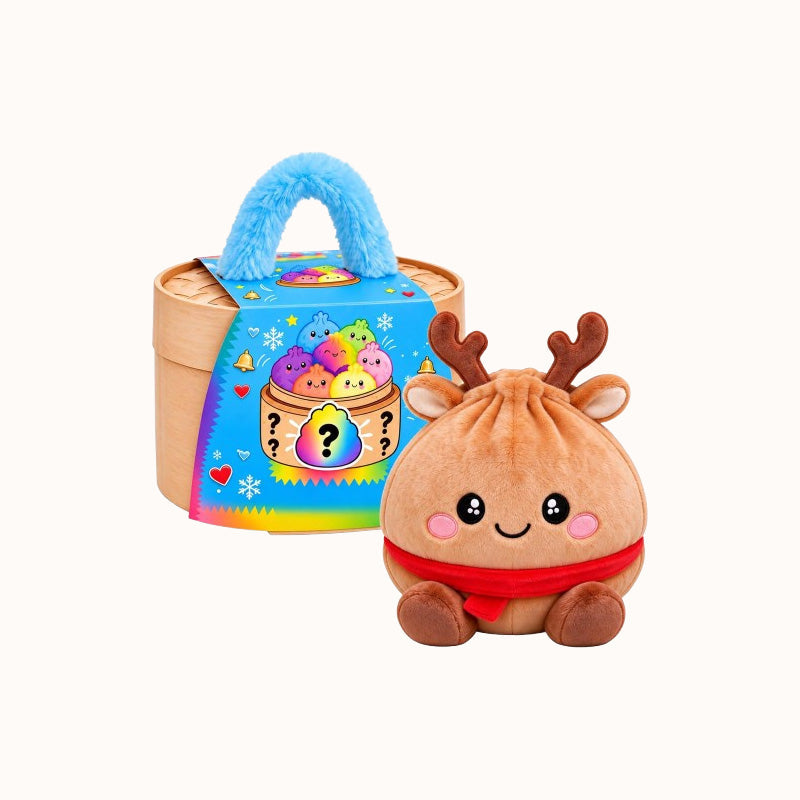 🎁Cute Plush Stuffed Dumpling Squishies with Steamer Box
