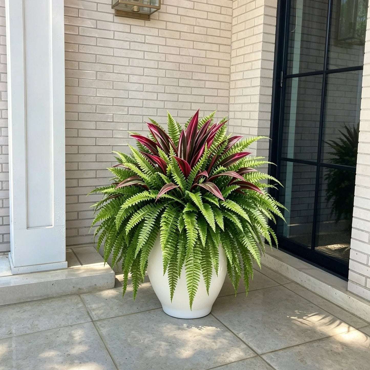 💥Summer Special🔥 UV-resistant artificial ferns & red dragon trees – Full, lush, and colorfast!