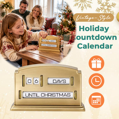 Vintage Brass Mechanical Holiday Countdown Calendar