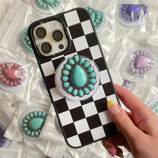 🌵 Desert Bloom Grip – Vintage Turquoise Pop Socket for Soulful Souls
