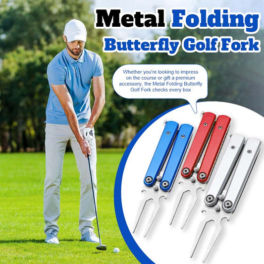 Metal Folding Butterfly Golf Fork