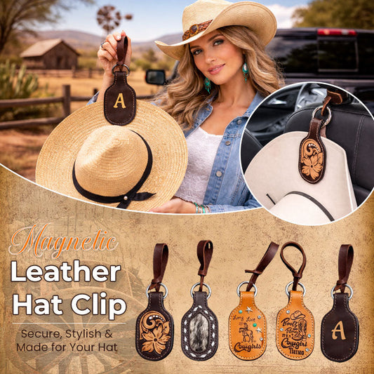 Magnetic Leather Hat Clip
