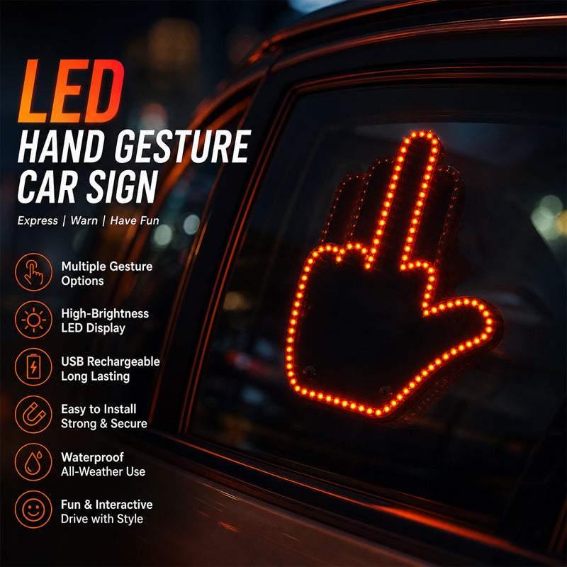 LED Car Finger Sign with Remote for Rear Window