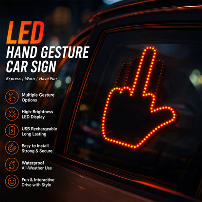 LED Car Finger Sign with Remote for Rear Window