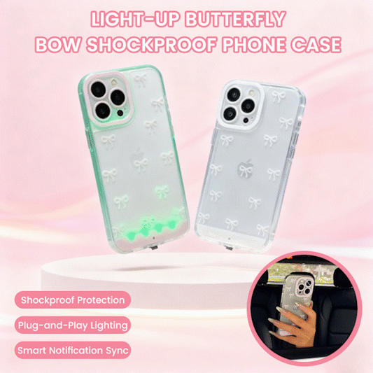 🎀 Light-Up Butterfly Bow Shockproof Phone Case
