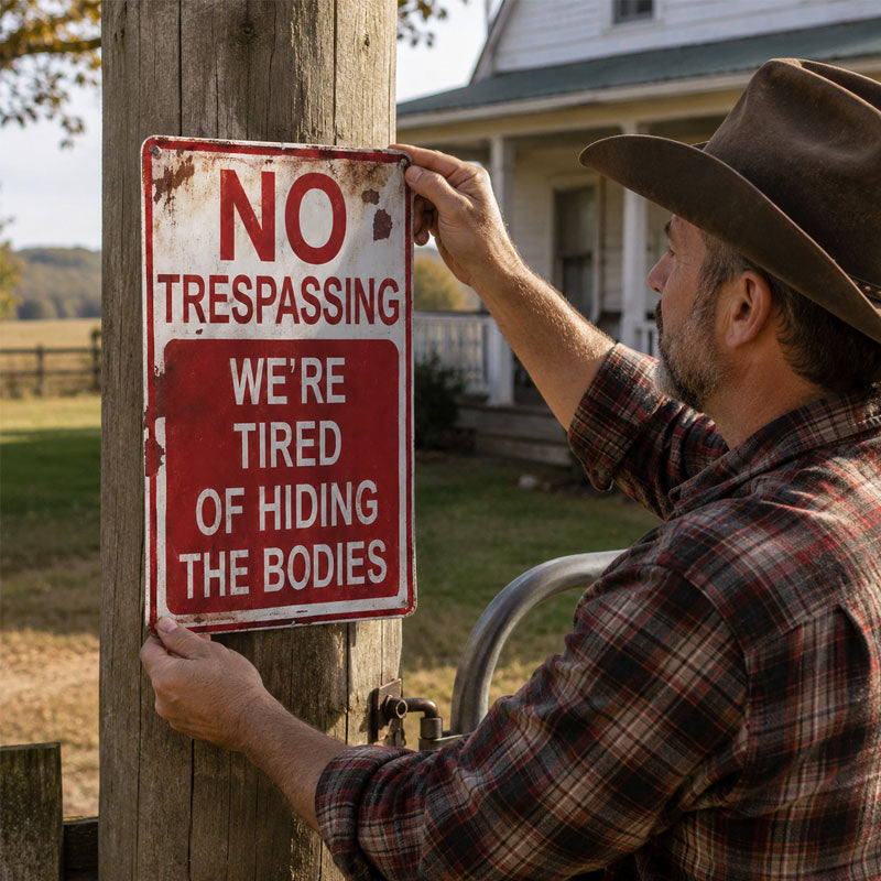 No Trespassing We're Tired Of Hiding Corpses
