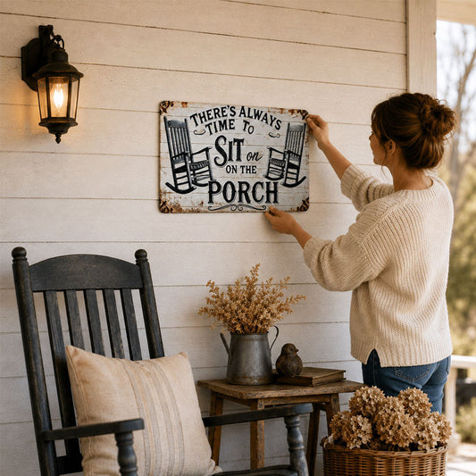 🌾 Porch Therapy Vintage Metal Sign